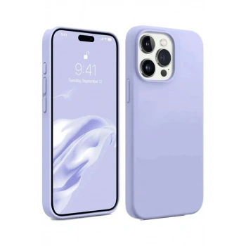 Apple iPhone 15 Pro Uyumlu Kılıf First Silikon - Lila