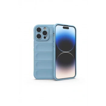 Apple iPhone 15 Pro Uyumlu Kılıf Optimum Silikon - Sky Blue