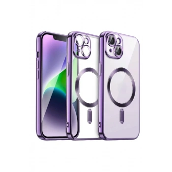 Apple iPhone 15 Uyumlu Kılıf Kross Magneticsafe Kapak - Mor