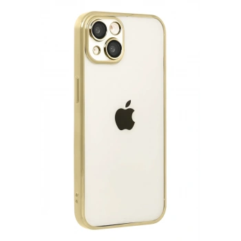 Apple iPhone 15 Uyumlu Lensli Silikon - Gold