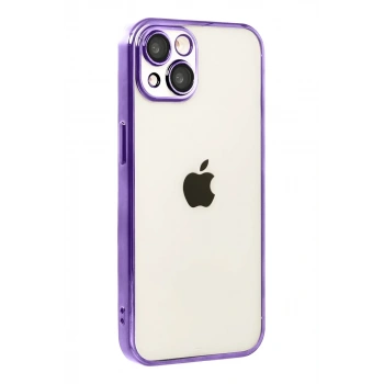 Apple iPhone 15 Uyumlu Lensli Silikon - Mor