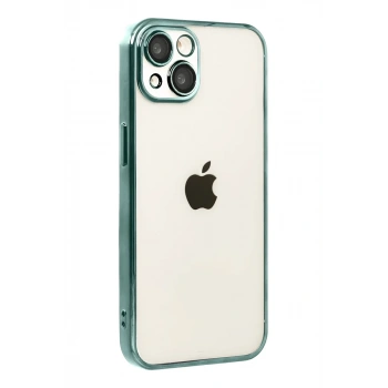 Apple iPhone 15 Uyumlu Lensli Silikon - Yeşil