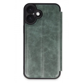 Apple iPhone 16 Kılıf Flip Cover - Koyu Yeşil
