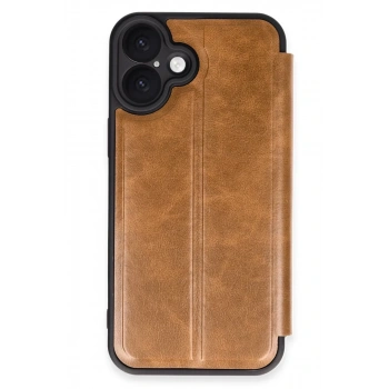 Apple iPhone 16 Plus Uyumlu Kılıf Flip Cover - Taba
