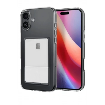 Apple iPhone 16 Plus Uyumlu Kılıf Kart Şeffaf Silikon - Şeffaf