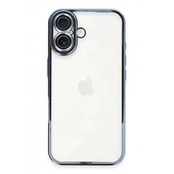 Apple iPhone 16 Plus Uyumlu Kılıf Lensli Silikon - Açık Mavi