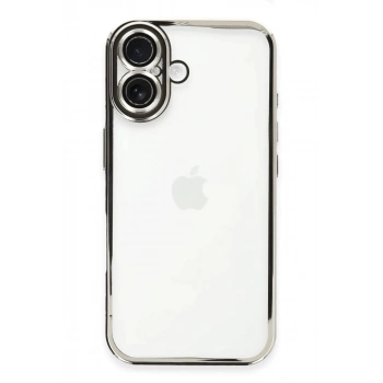 Apple iPhone 16 Plus Uyumlu Kılıf Lensli Silikon - Gümüş