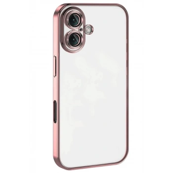 Apple iPhone 16 Plus Uyumlu Kılıf Lensli Silikon - Pembe