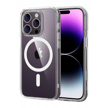Apple iPhone 16 Pro Max Uyumlu Combo Sert Şeffaf Magsafe Kapak - Şeffaf