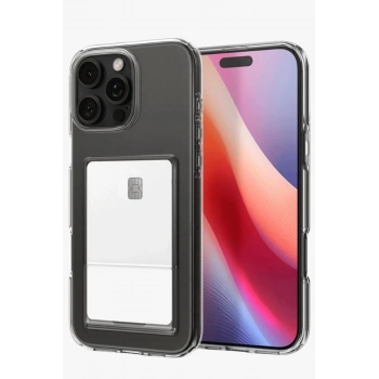 Apple iPhone 16 Pro Max Uyumlu Kılıf Kart Şeffaf Silikon - Şeffaf