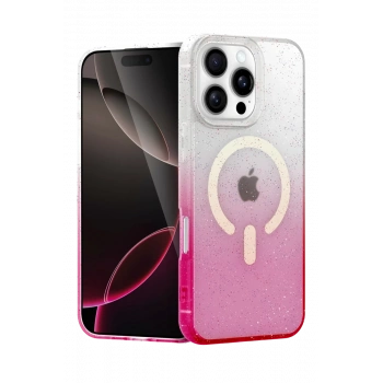 Apple iPhone 16 Pro Max Uyumlu Pummel Shiny Magsafe Kapak - Pembe