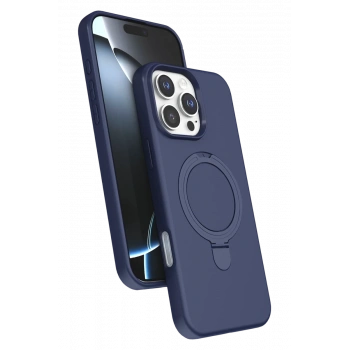 Apple iPhone 16 Pro Max Uyumlu Regal Magsafe Standlı Kapak - Lacivert