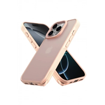 Apple iPhone 16 Pro Uyumlu Kılıf Elegant Kapak - Pudra