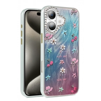 Apple iPhone 16 Uyumlu Kılıf Blade Aynalı Desenli Kapak - Desen 4
