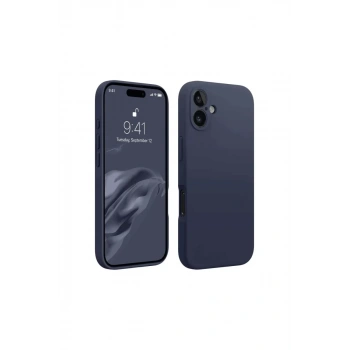 Apple iPhone 16 Uyumlu Kılıf First Silikon - Lacivert