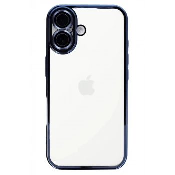 Apple iPhone 16 Uyumlu Kılıf Lensli Silikon - Açık Mavi