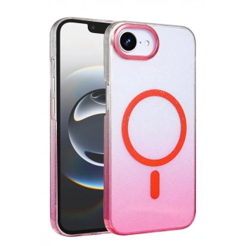 Apple iPhone 16E Uyumlu Glossy Magsafe Kapak - Pembe