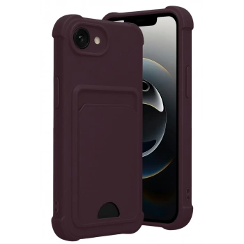 Apple iPhone 16E Uyumlu Kelvin Kartvizitli Silikon - Derin Mor