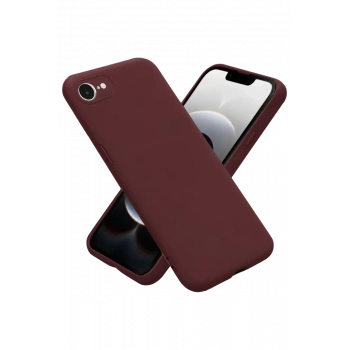 Apple iPhone 16E Uyumlu Kılıf First Silikon - Bordo