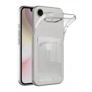 Apple iPhone 16E Uyumlu Kılıf Kart Şeffaf Silikon - Şeffaf