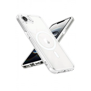 Apple iPhone 16E Uyumlu Kılıf Magneticsafe Şeffaf Silikon - Şeffaf