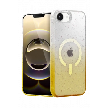 Apple iPhone 16E Uyumlu Pummel Shiny Magsafe Kapak - Gold