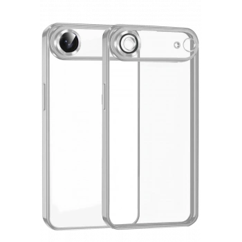 Apple iPhone 17 Air Uyumlu Lensli Silikon - Gümüş