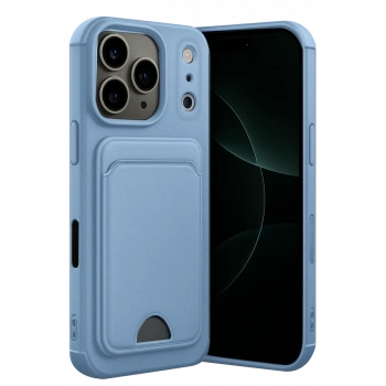 Apple iPhone 17 Pro Max Kelvin Kartvizitli Silikon - Mavi