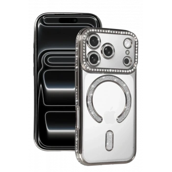 Apple iPhone 17 Pro Max Uyumlu Joke Simli Magneticsafe Kılıf - Gümüş