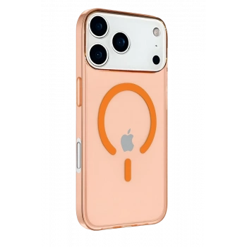 Apple iPhone 17 Pro Max Uyumlu Kılıf Pc Real Magsafe Kapak - Turuncu