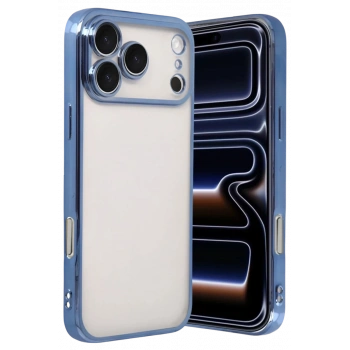 Apple iPhone 17 Pro Max Uyumlu Lensli Silikon - Açık Mavi