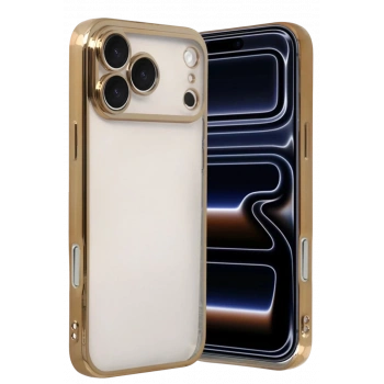 Apple iPhone 17 Pro Max Uyumlu Lensli Silikon - Gold