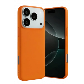 Apple iPhone 17 Pro Max Uyumlu Nano içi Kadife Silikon - Turuncu