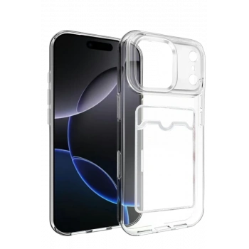 Apple iPhone 17 Pro Uyumlu Kart Şeffaf Silikon - Şeffaf