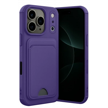 Apple iPhone 17 Pro Uyumlu Kelvin Kartvizitli Silikon - Derin Mor
