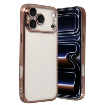 Apple iPhone 17 Pro Uyumlu Lensli Silikon - Çöl Titanyum