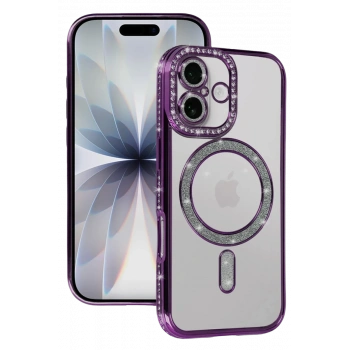 Apple iPhone 17 Uyumlu Joke Simli Magneticsafe Kılıf - Derin Mor