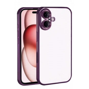 Apple iPhone 17 Uyumlu Lensli Silikon - Açık Mor
