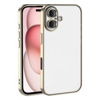 Apple iPhone 17 Uyumlu Lensli Silikon - Gold