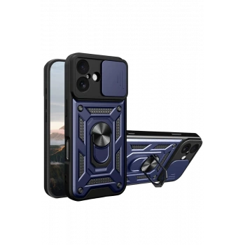 Apple iPhone 17 Uyumlu Pars Lens Yüzüklü Silikon - Lacivert
