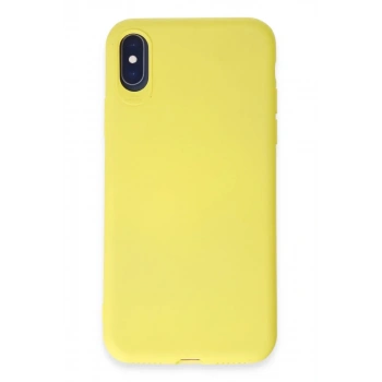 Apple iPhone X Uyumlu Kılıf First Silikon - Sarı