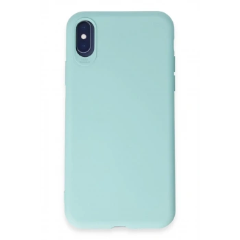 Apple iPhone X Uyumlu Kılıf First Silikon - Turkuaz