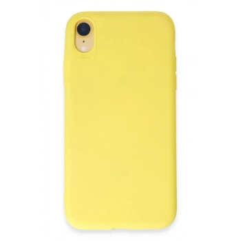 Apple iPhone XR Uyumlu Kılıf First Silikon - Sarı