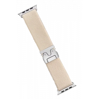 Apple Watch 42mm Uyumlu Forest Kumaş Kordon - Krem