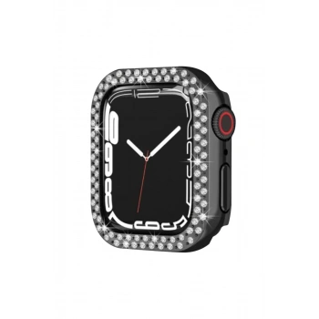 Apple Watch 42mm Uyumlu Taşlı Kasa - Siyah