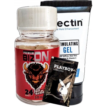 Bizon Erkeklere Full Action 10lu Kapsül + Erectin Krem + Lubricated