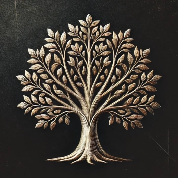 Bronz Ağaç Kanvas Tablo 60x60cm