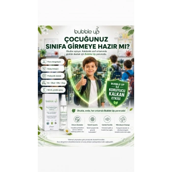Bubble Up Okul ve Ev İçin Ortam ve Tekstil Spreyi 50 ml