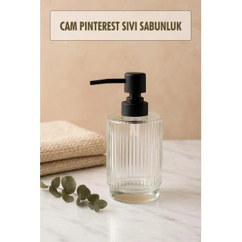 Cam Şeffaf Sıvı Sabunluk 200 ml Banyo Lavabo