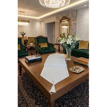 Çizgili Tek Runner, Colber Tek Runner 40x140cm Ekru